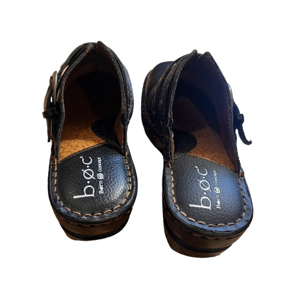 BOC Born Concept Mules Clogs Women Size 7 /38 M/W Karley BC3650 Black Leather - Picture 4 of 9